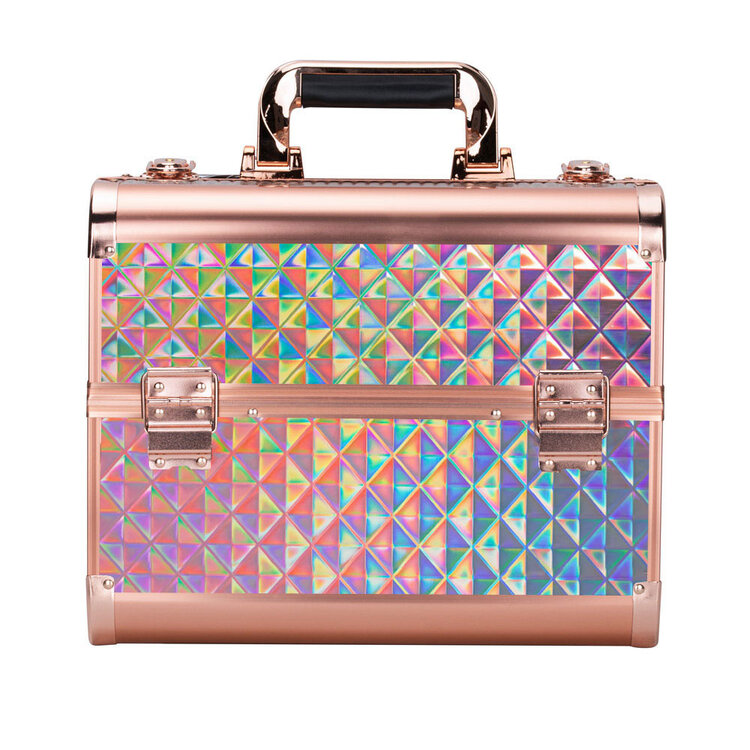 Mega Beauty Shop® Aluminium Koffer Gold Unicorn    met opbergvakken