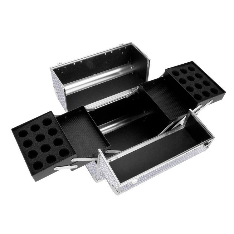 Merkloos Aluminium Koffer met stras zilver (549)