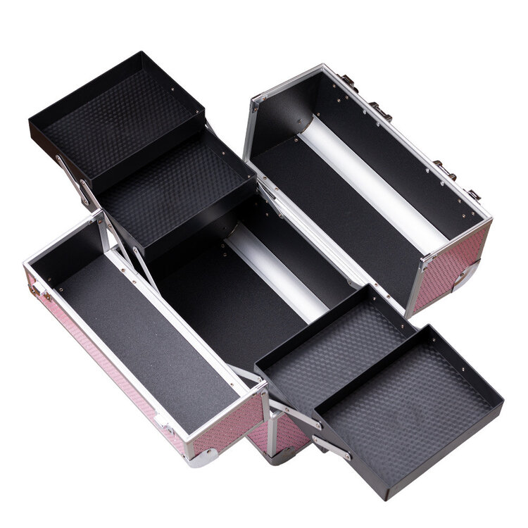 Mega Beauty Shop® Aluminium Koffer met stras  roze