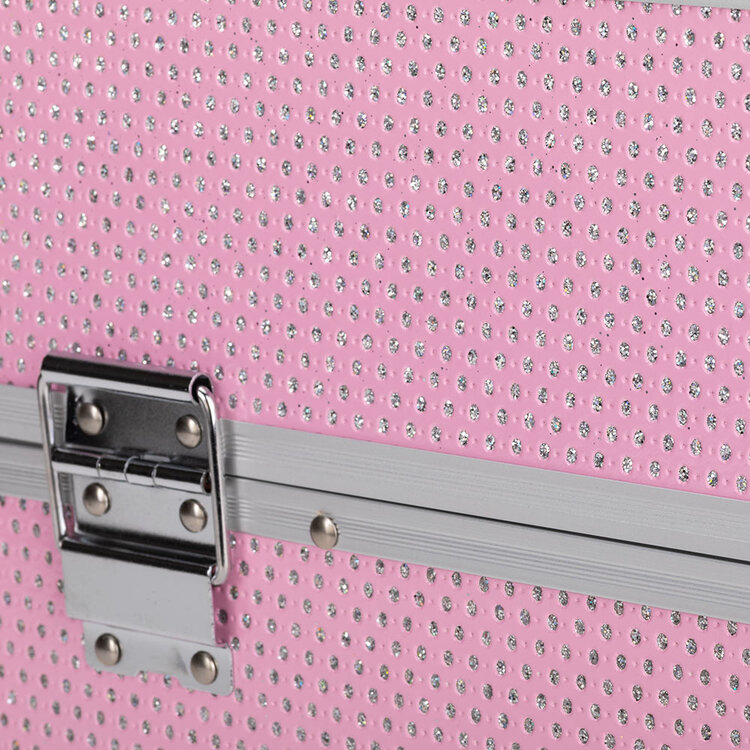 Mega Beauty Shop® Aluminium Koffer met stras  roze