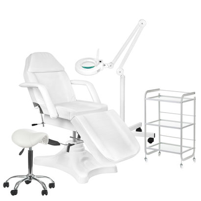 Mega Beauty Shop® 6. Behandel/pedicure starter set WIT met GRATIS behandelstoelhoes.