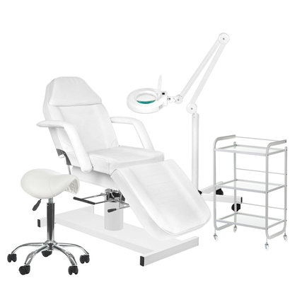 Mega Beauty Shop® 3. Behandel/pedicure starter set WIT met GRATIS behandelstoelhoes.