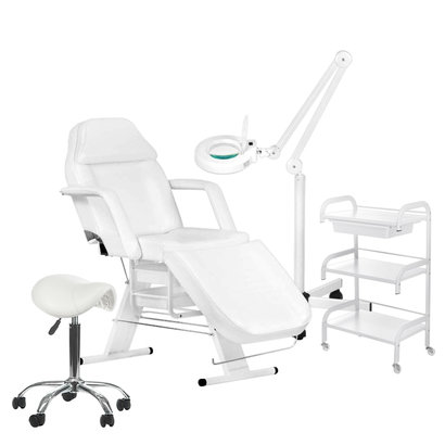 Mega Beauty Shop® 2. Behandel/pedicure starter set WIT met GRATIS behandelstoelhoes.