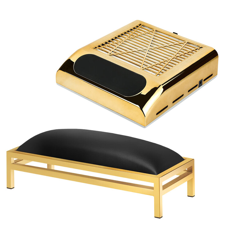 Mega Beauty Shop® Armsteun Zwart/Gold  + Nail afzuiger