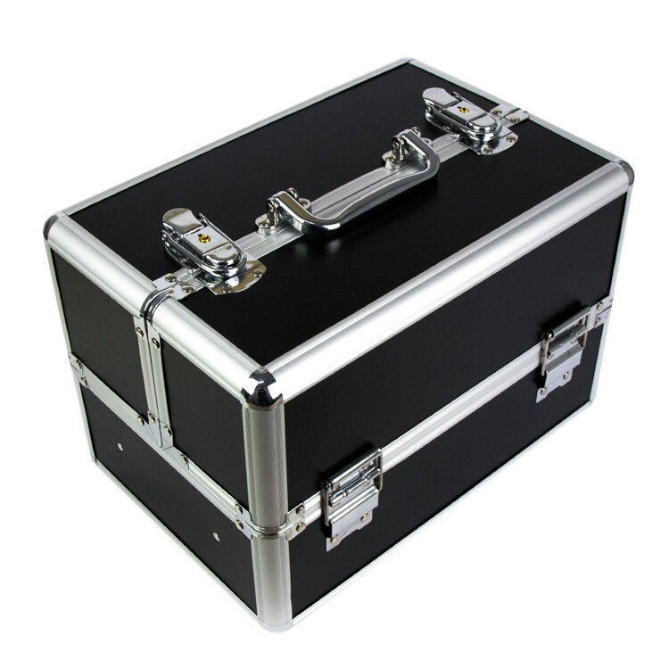 Mega Beauty Shop® Aluminium luxe koffer -zwart (555)