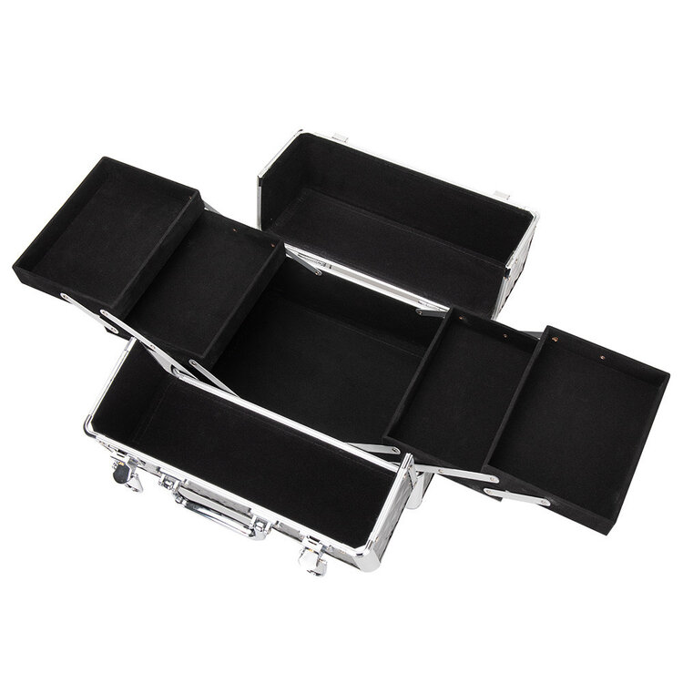 Mega Beauty Shop® Aluminium luxe koffer -zwart (555)