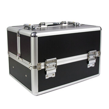 Mega Beauty Shop® Aluminium luxe koffer -zwart (555)