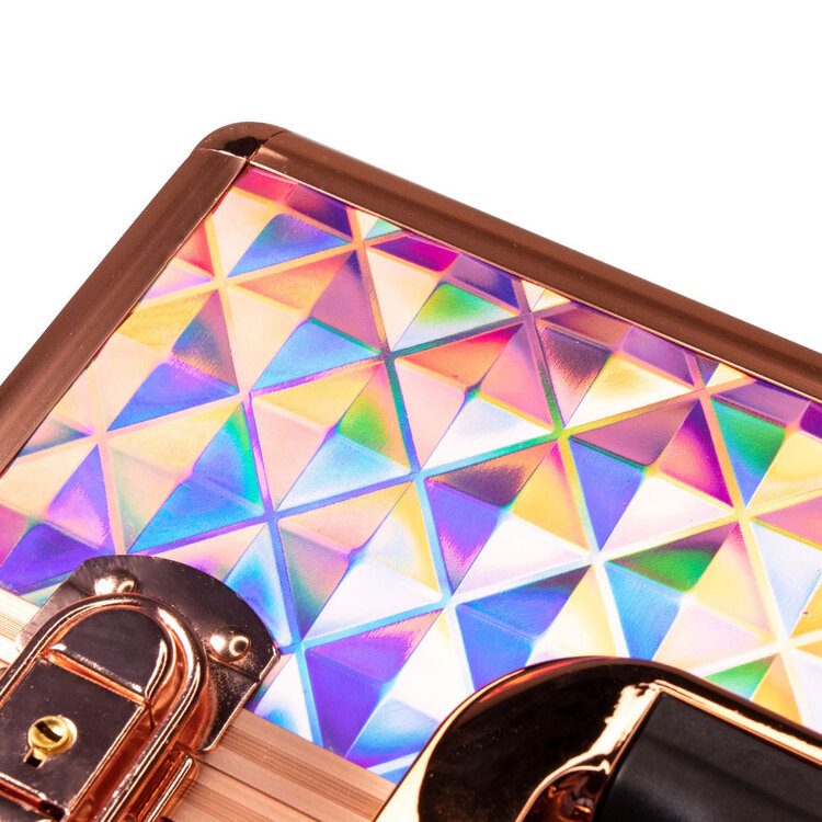 Mega Beauty Shop® Koffer  Holo/Golden rose XL met opbergvakken