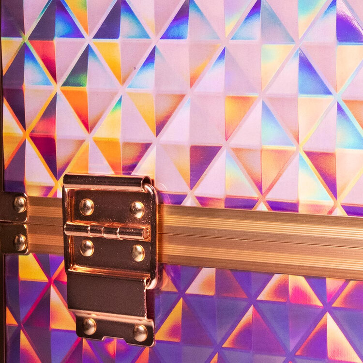 Mega Beauty Shop® Koffer  Holo/Golden rose XL met opbergvakken