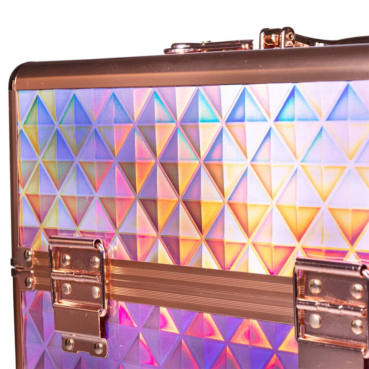 Mega Beauty Shop® Koffer  Holo/Golden rose XL met opbergvakken