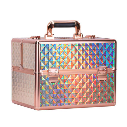 Mega Beauty Shop® Koffer Holo/Golden rose XL met opbergvakken