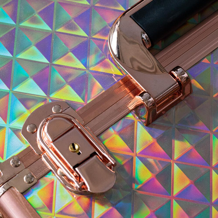 Mega Beauty Shop® Koffer  Holo/Golden rose XL met opbergvakken