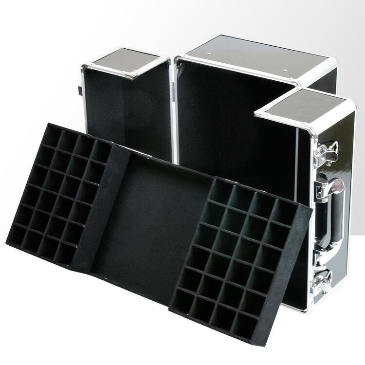 Mega Beauty Shop® Aluminium luxe koffer - zilver met stras