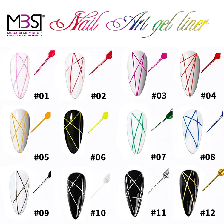 Mega Beauty Shop® Nailart liner set TPO free