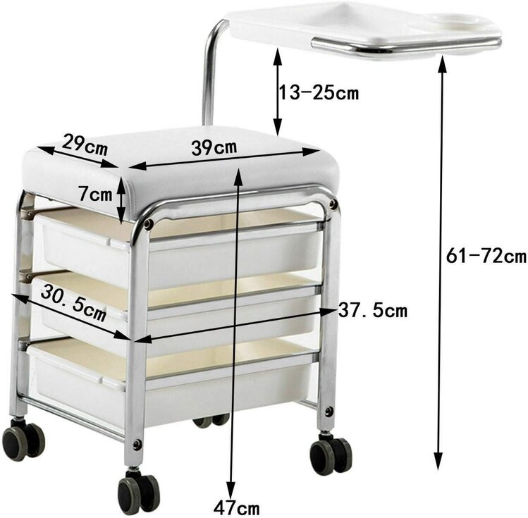 Mega Beauty Shop®  Pedicurekruk/ Voetsteun Wit