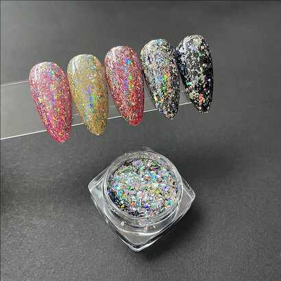 Mega Beauty Shop® Holo flake silver - Holographic zilver
