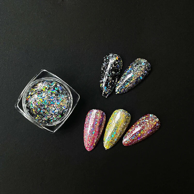 Mega Beauty Shop® Holo flake silver - Holographic  zilver