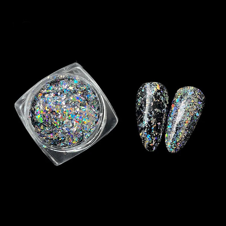 Mega Beauty Shop® Holo flake silver - Holographic  zilver