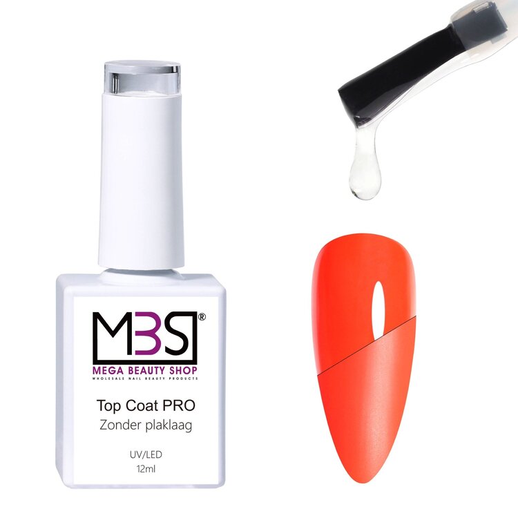 Mega Beauty Shop® Topcoat  zonder plaklaag 12ml.   HEMA & TPO free