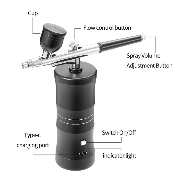 Mega Beauty Shop® Airbrush nail  machine Grijs