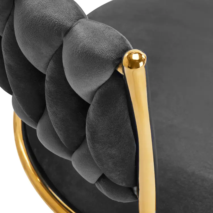 Mega Beauty Shop® Bureaustoel LUX Grijs Fluweel