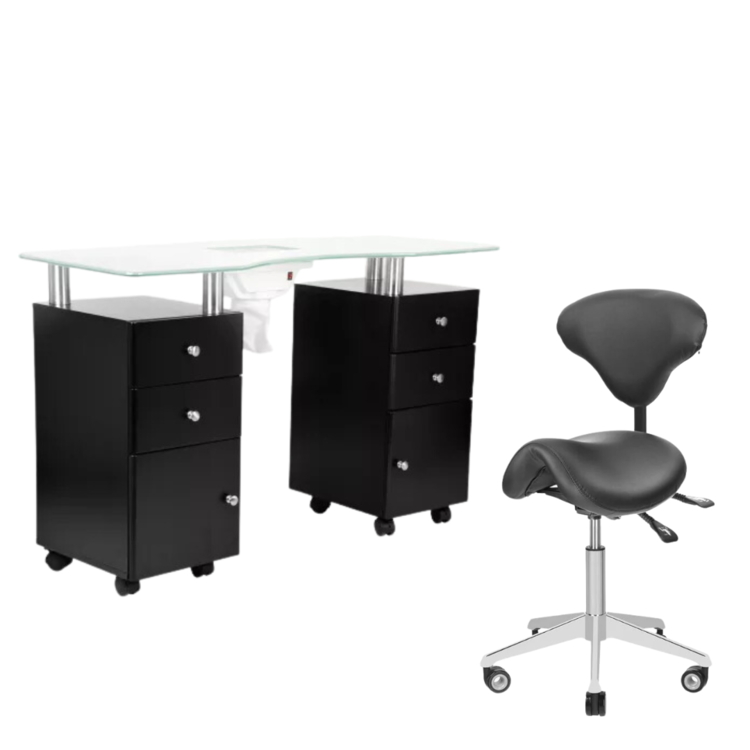 Mega Beauty Shop® Manicuretafel met afzuiger INCL. werkstoel  (03)