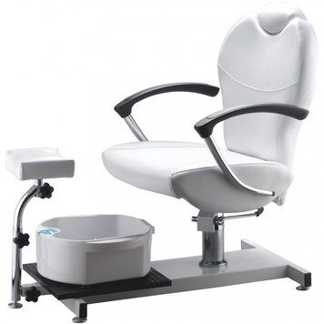 Merkloos Pedicurestoel incl. voetenbad Wit   (instelbaar in de gewenste stand)