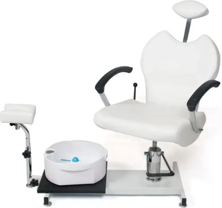 Merkloos Pedicurestoel incl. voetenbad Wit (instelbaar in de gewenste stand)