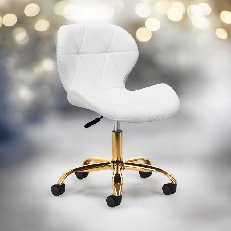 Mega Beauty Shop® Werkstoel Wit-goud