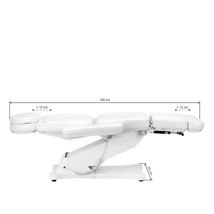 Mega Beauty Shop® Elektrische behandelstoel Wit/ Licht roze  (3 motoren)