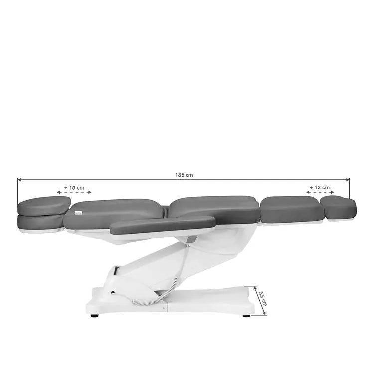 Mega Beauty Shop® Elektrische behandelstoel Grijs (4 motoren)  kantelbaar