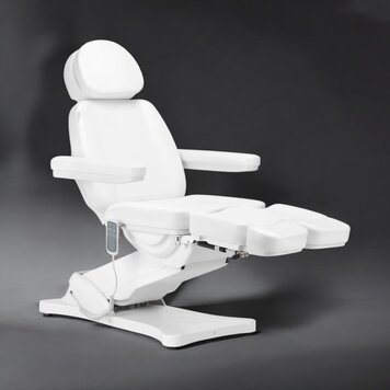 Mega Beauty Shop® Elektrische behandelstoel Wit/ Licht roze  (3 motoren)