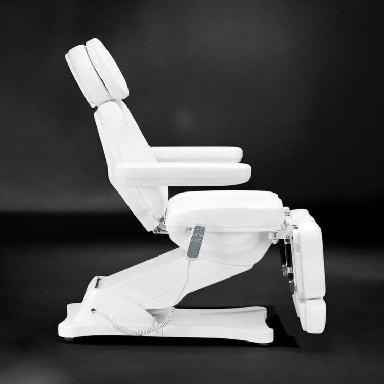 Mega Beauty Shop® Elektrische behandelstoel Wit/ Licht roze  (3 motoren)