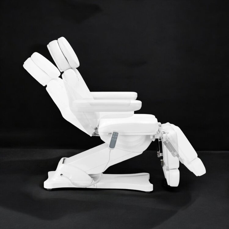 Mega Beauty Shop® Elektrische behandelstoel Wit/ Licht roze  (3 motoren)