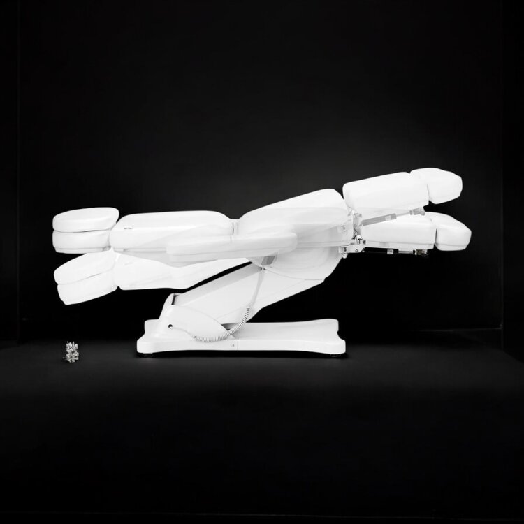 Mega Beauty Shop® Elektrische behandelstoel Wit/ Licht roze  (3 motoren)