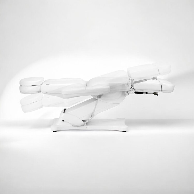 Mega Beauty Shop® Elektrische behandelstoel Wit/ Licht roze  (3 motoren)