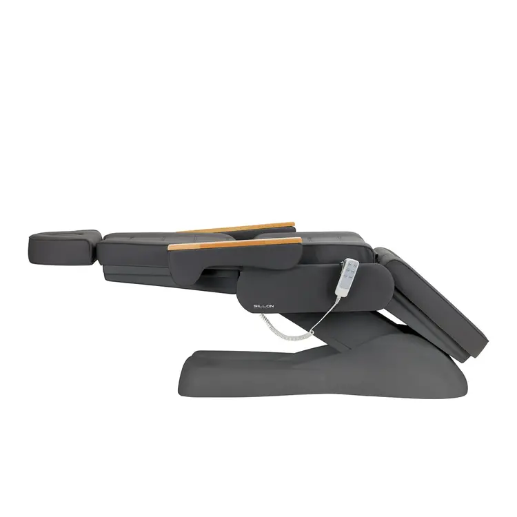 Mega Beauty Shop® Behandelstoel Elektrisch Lux  (3 motoren)  Donker Grijs/Grijs