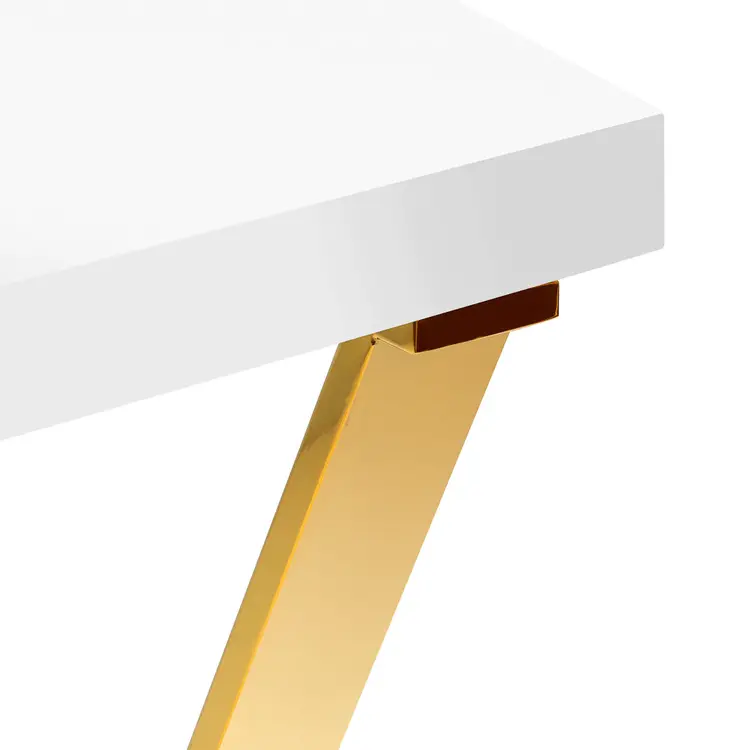 Mega Beauty Shop® Manicuretafel  wit/goud met afzuiging   INCL. werkstoel