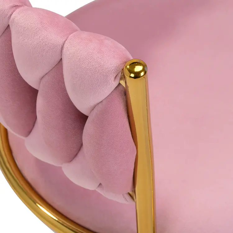 Mega Beauty Shop® Draaistoel LUX roze fluweel