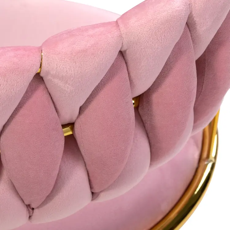 Mega Beauty Shop® Draaistoel LUX roze fluweel