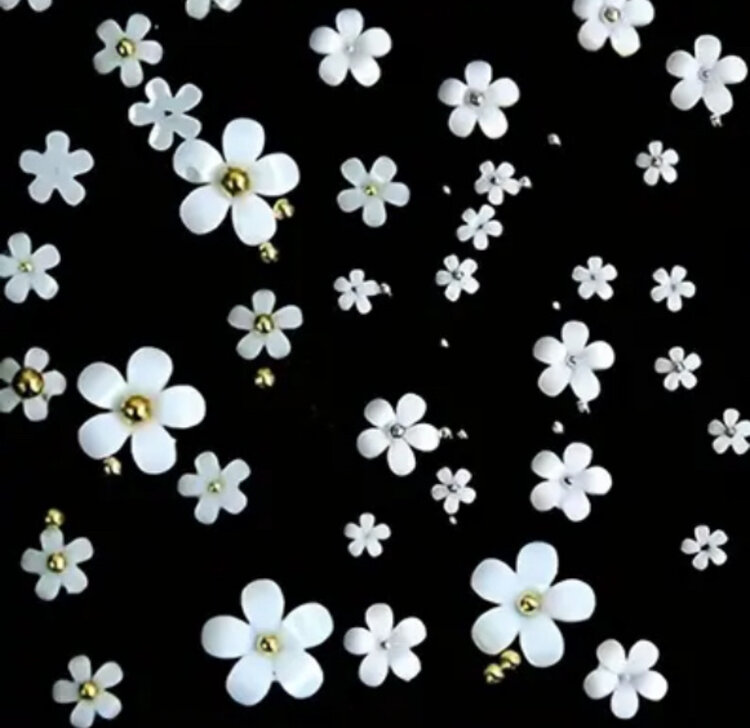 Mega Beauty Shop® Acryl Bloemen 3D wit&roze