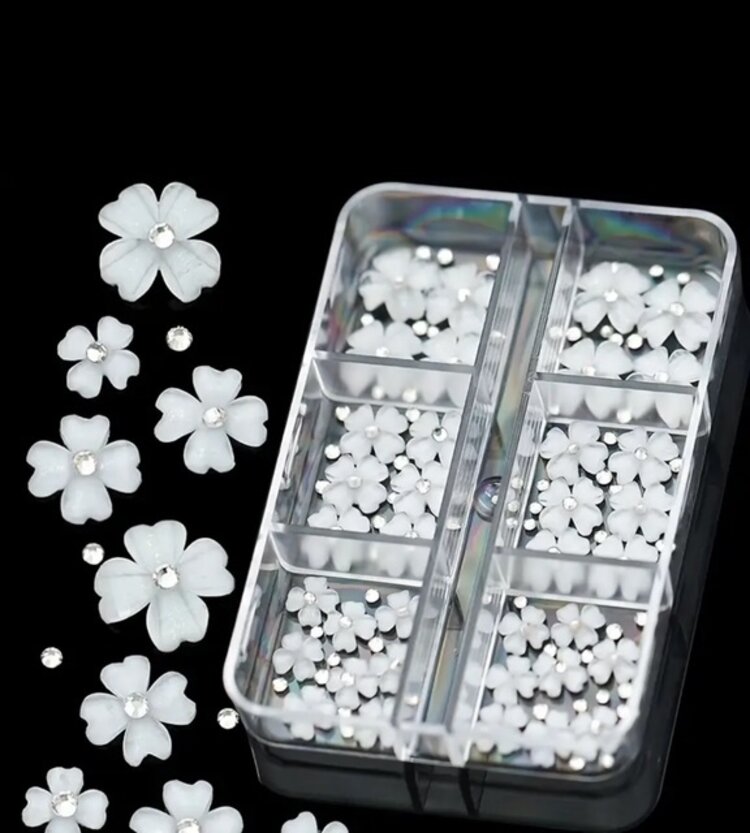 Mega Beauty Shop® Acryl Bloemen 3D wit