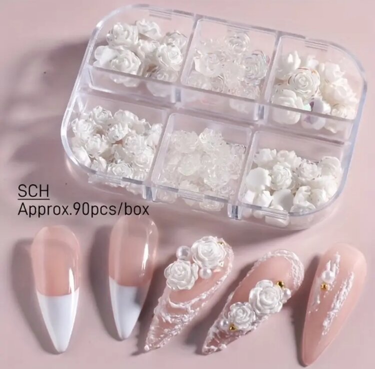 Mega Beauty Shop® Acryl Bloemen 3D wit