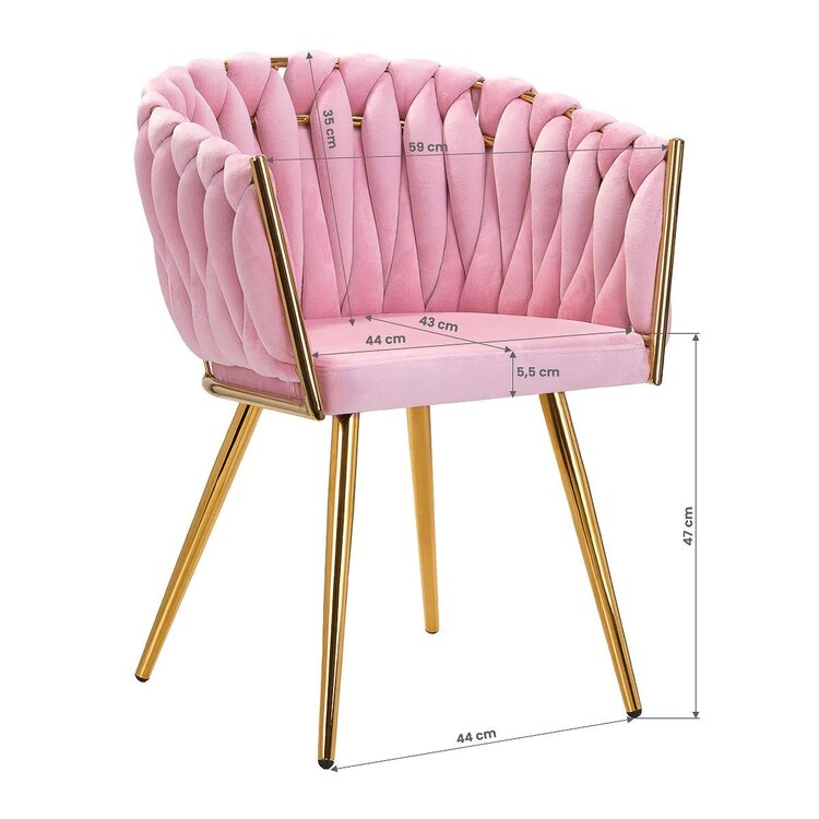Mega Beauty Shop® Stoel LUX Roze Fluweel