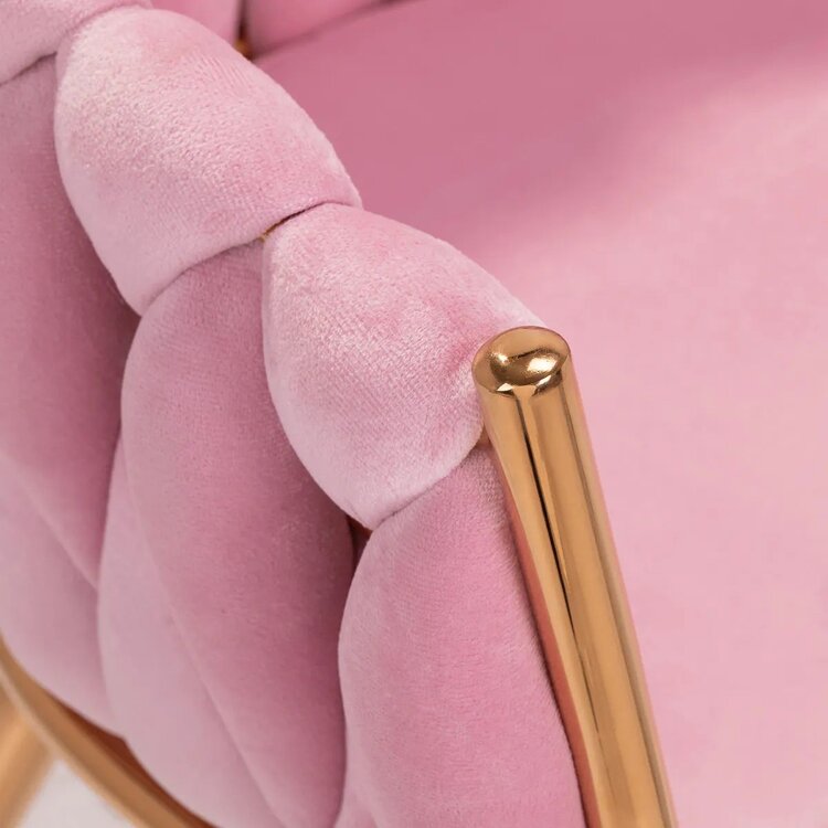 Mega Beauty Shop® Stoel LUX Roze Fluweel