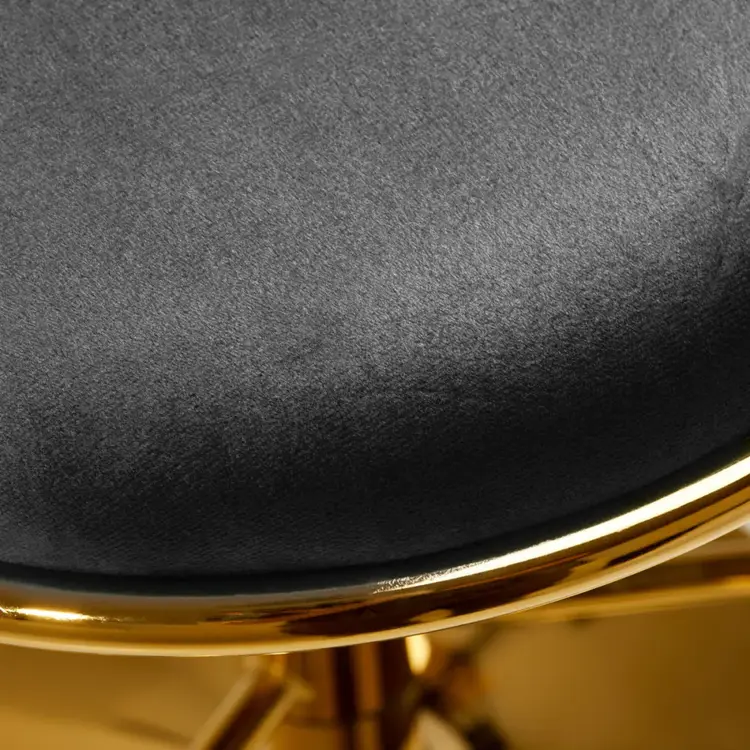 Mega Beauty Shop® Barkruk LUX Grijs fluweel