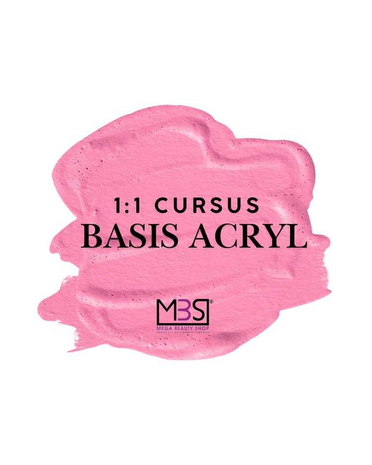 Mega Beauty Shop®   1-daagse cursus Acryl basis 1 op 1 €399,- incl. BTW