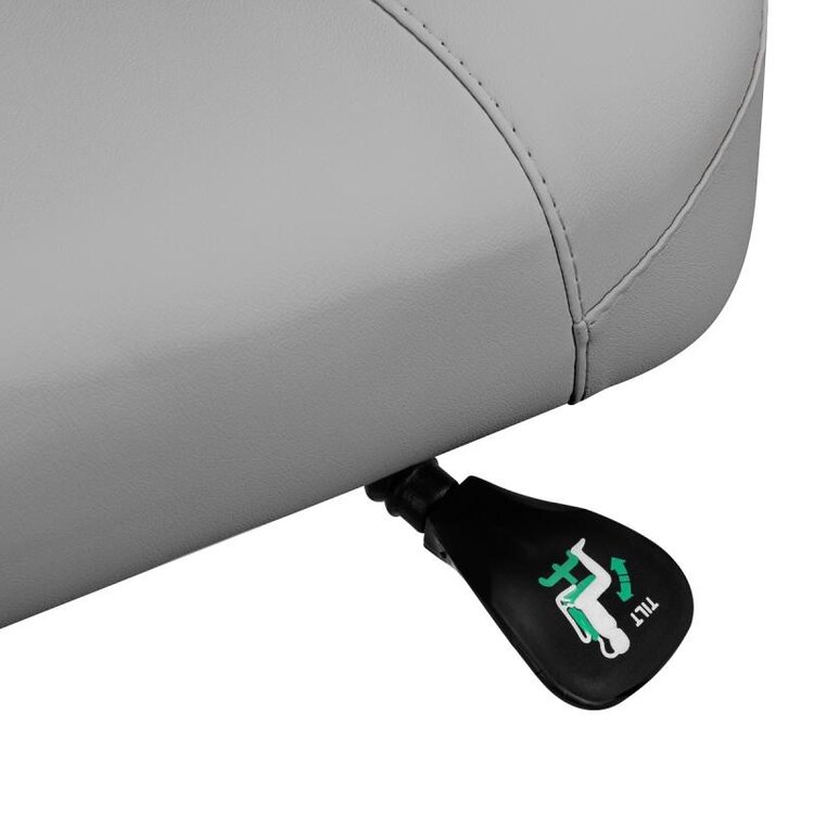 Mega Beauty Shop® Werkstoel met rugleuning grijs