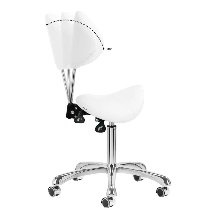 Mega Beauty Shop® Zadelkruk met rugleuning - Wit