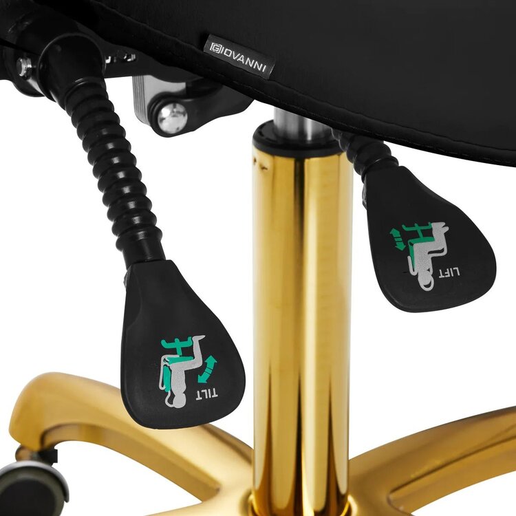 Mega Beauty Shop® Zadelkruk met rugleuning - Zwart/Goud